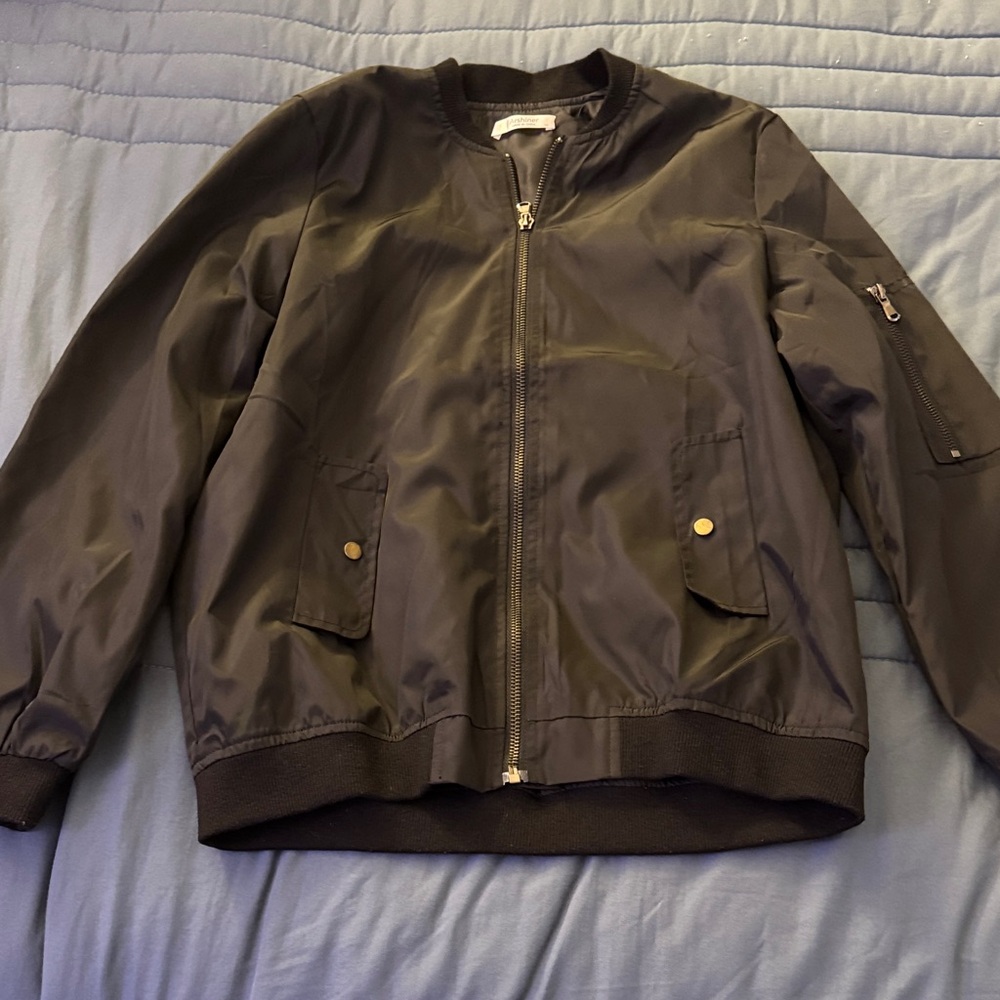 Kids Black Bomber Jacket